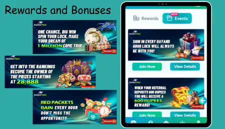 Promotional graphic showcasing rewards, bonuses, and events for the Aviator 7bet game, featuring chances to win prizes, referral bonuses, and hourly red packet rewards.
