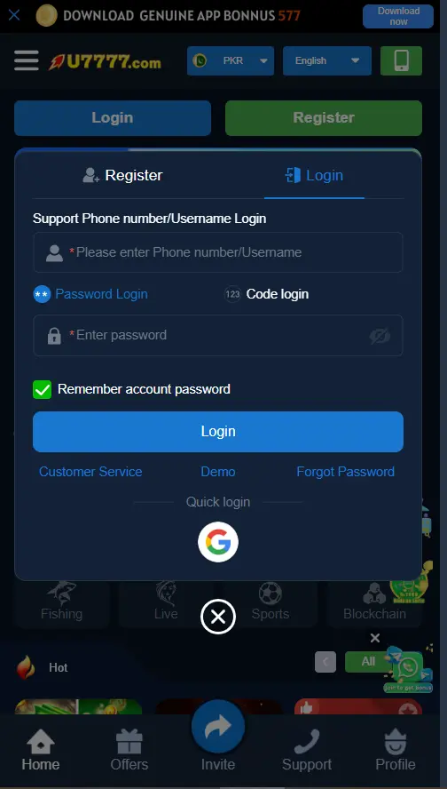 U7777 Game Real Cash Withdrawal via JazzCash and EasyPaisa 2025