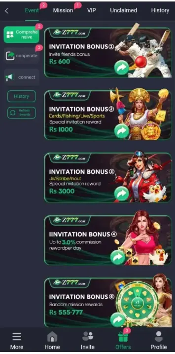 Z777 Game Refer and Earn Rewards