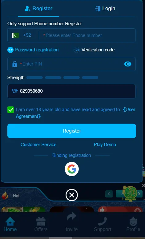Z777 Game Registration and Login Process