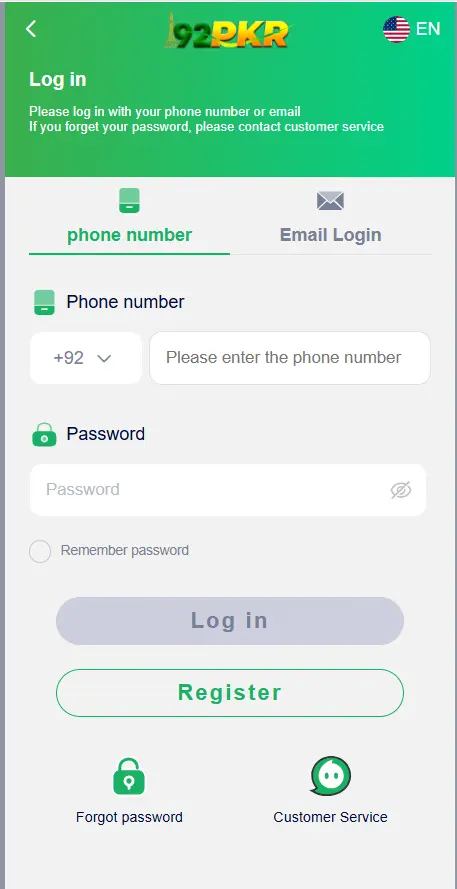 92PKR Game Login and Register-Quick sign-up, secure access, and instant gameplay.