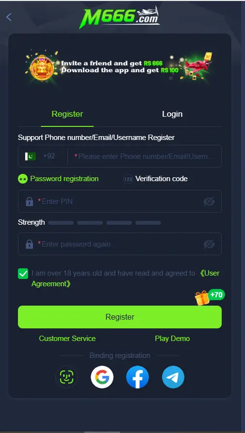 Register on M666 Game and start earning real money