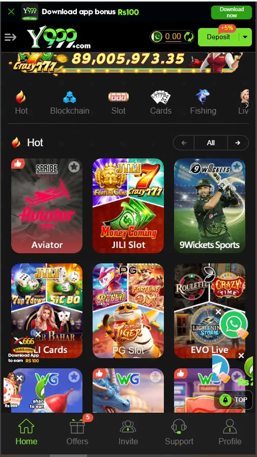 Y999 game app interface showing real cash rewards and easy gameplay in Pakistan.