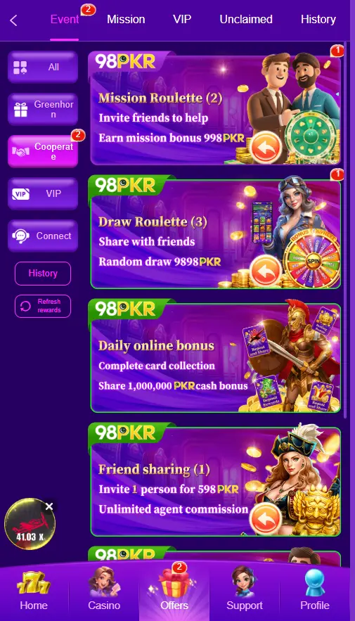 “98PKR Game key features showing secure earning, daily rewards, and easy access.”