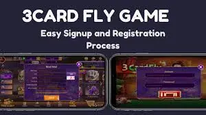 3CardFly Game Login and Registration Interface