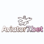 Logo of Aviator7.bet featuring a stylized airplane above the text "Aviator 7bet" in a mix of brown and pink colors.